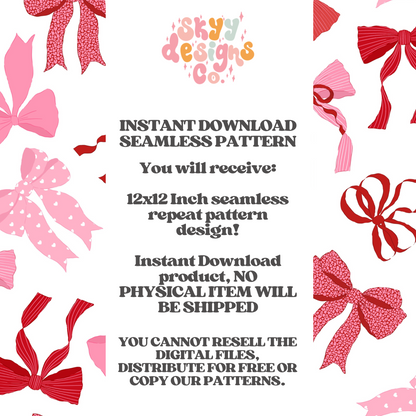 Valentine Coquette bows Seamless pattern