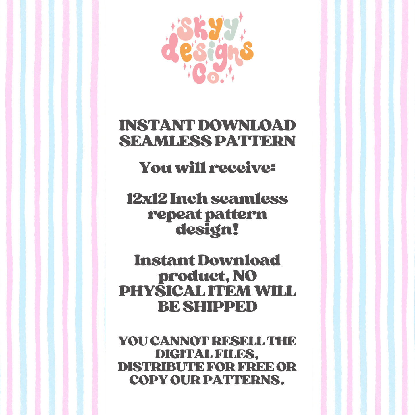 Pink Blue Watercolor Stripe