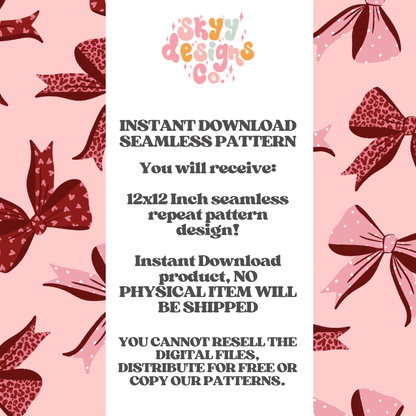 Coquette Valentine bows Seamless Pattern