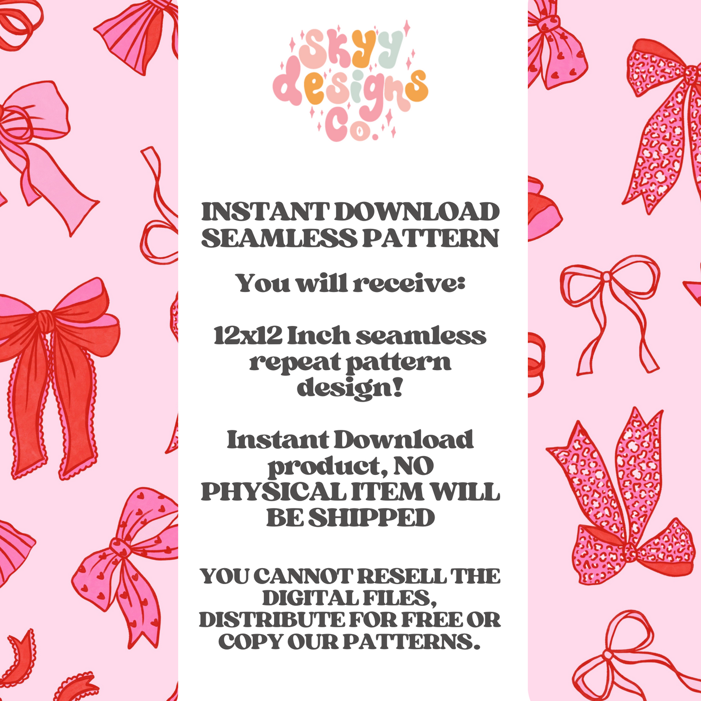 Valentine bows Seamless Pattern