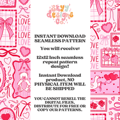 Pink Watercolor Valentine Stamps