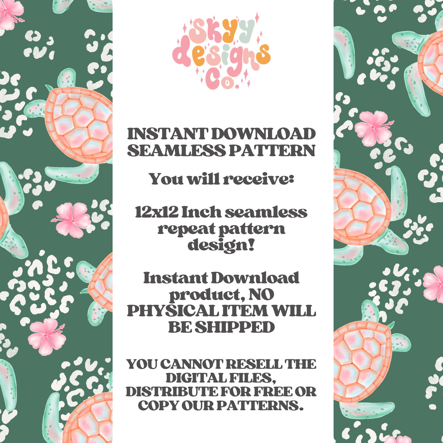 Cheetah Pastel Sea turtle