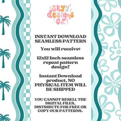 Summer retro wavy seamless pattern