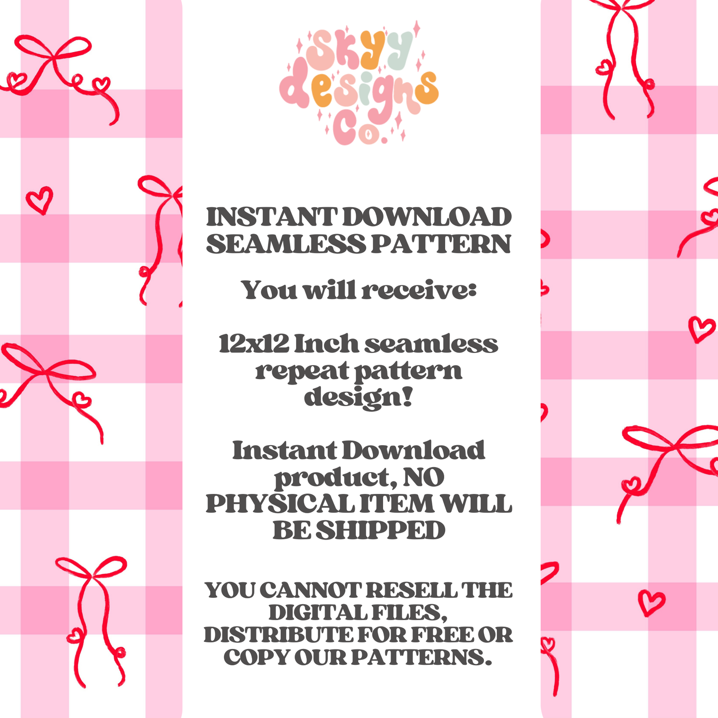 Valentine Gingham Heart Bows