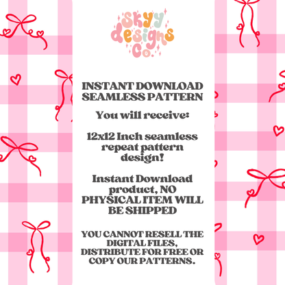 Valentine Gingham Heart Bows