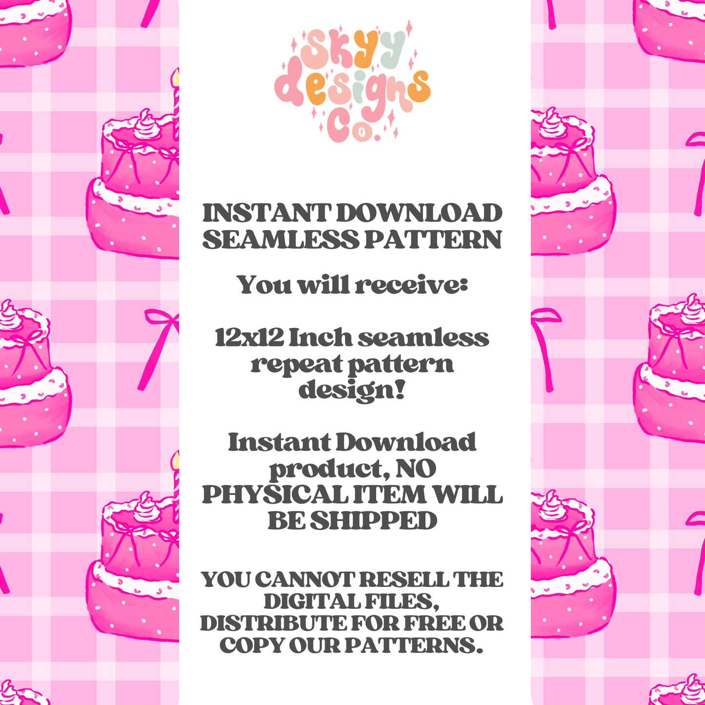 Pink Birthday Cake Bows