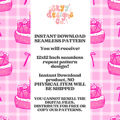 Pink Birthday Cake Bows