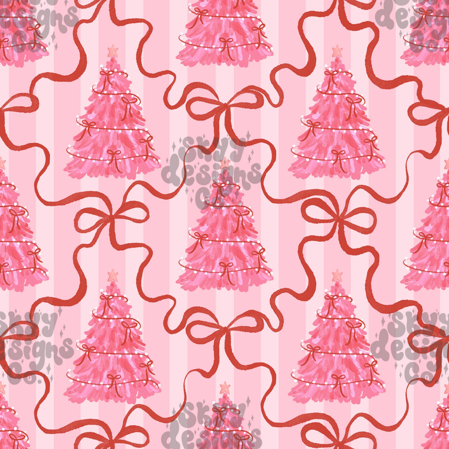 Preppy Bow Christmas trees