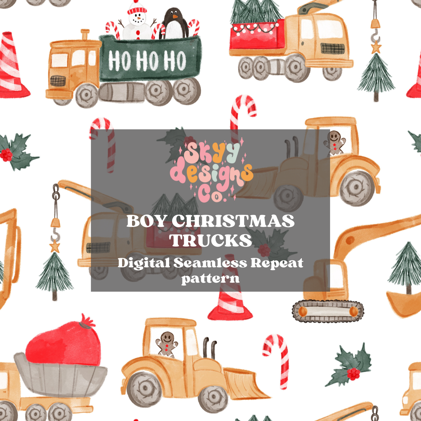 Boys Christmas Construction Pattern