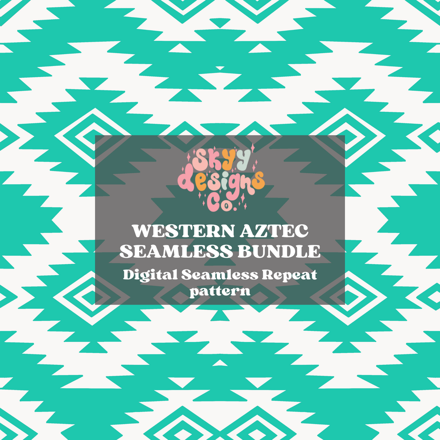 Aztec tribal seamless repeat pattern bundle