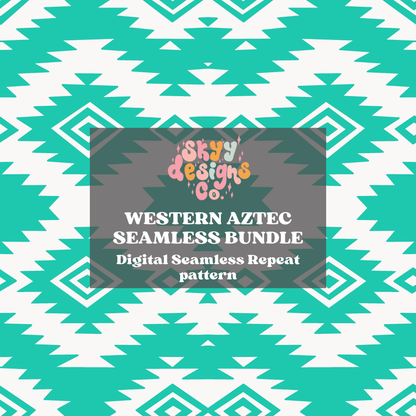 Aztec tribal seamless repeat pattern bundle