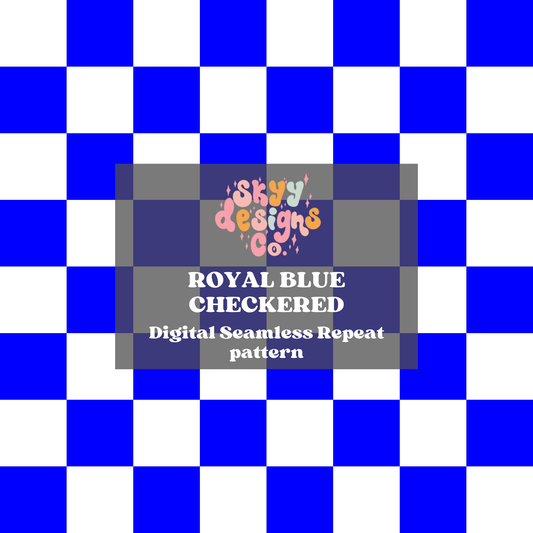 Bright Blue Checkered Seamless Pattern