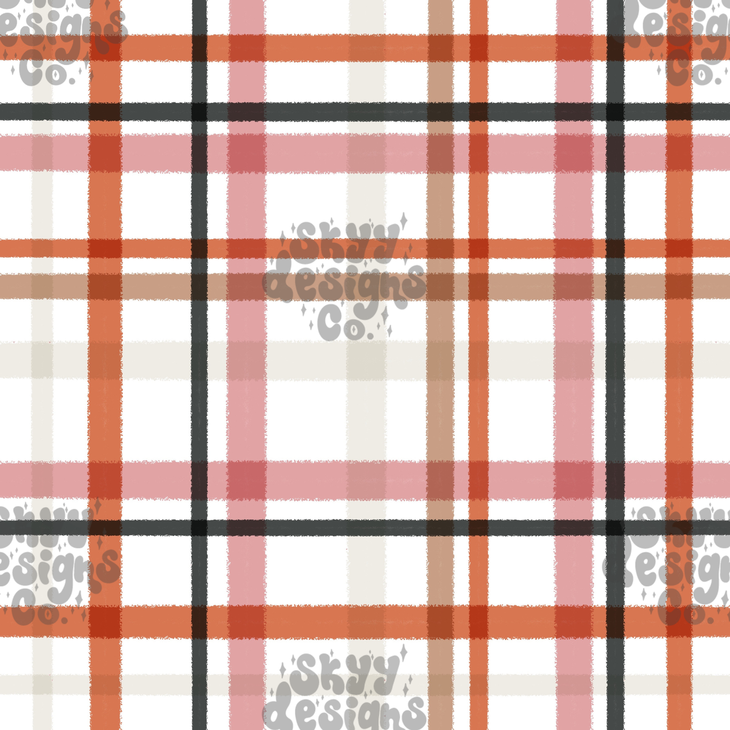 Halloween fall gingham plaid pattern design