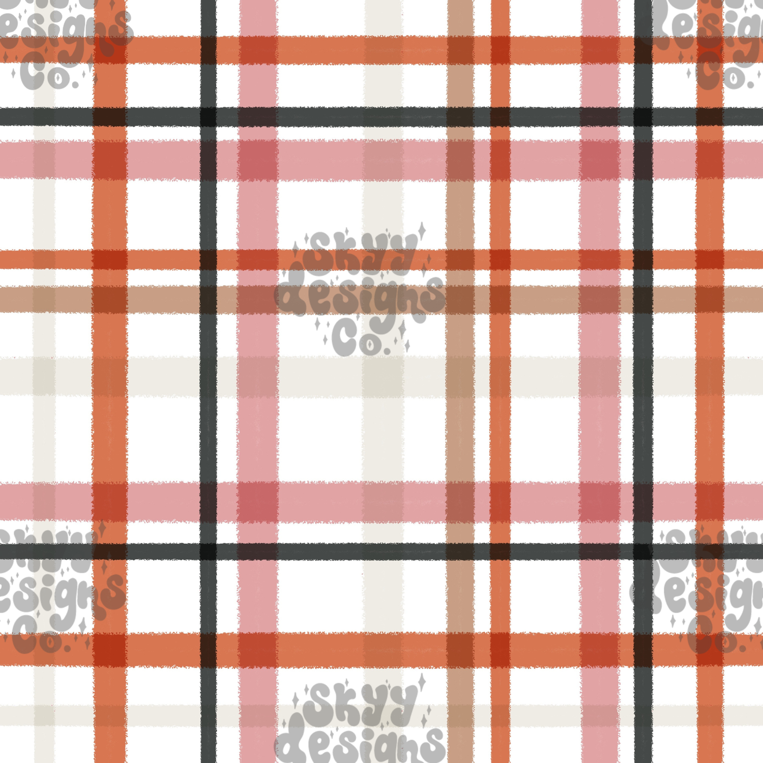 Halloween fall gingham plaid pattern design