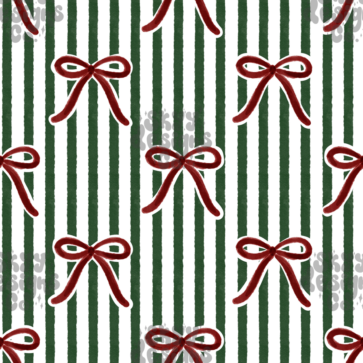 Christmas Bow Stripe