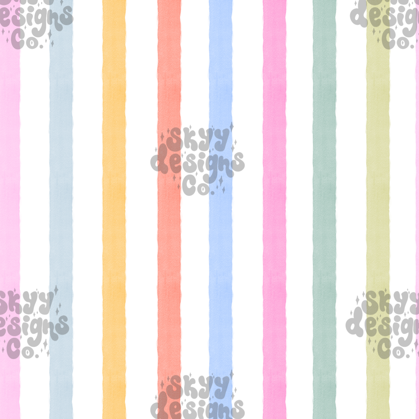 Watercolor Rainbow Stripe