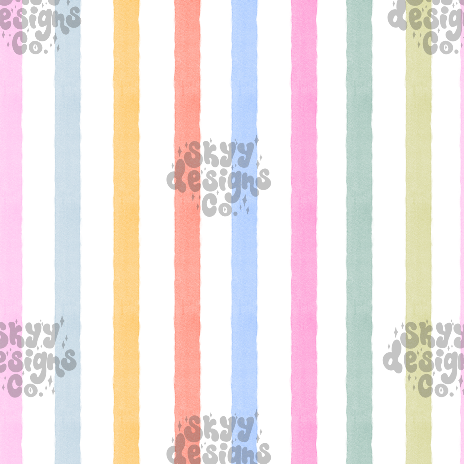 Watercolor Rainbow Stripe