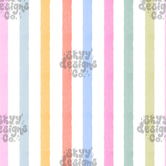 Watercolor Rainbow Stripe