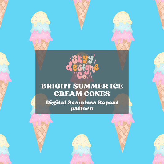 Bright Ice Cream Cones Pattern