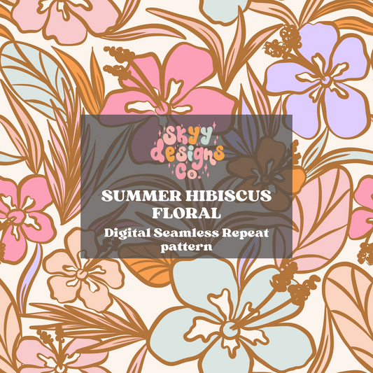 Tropical summer Hibiscus Pattern