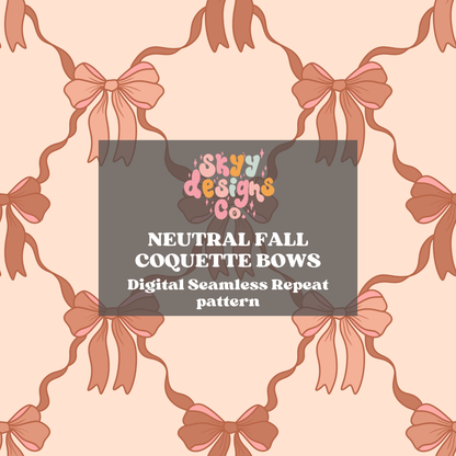 Neutral fall coquette bows Pattern