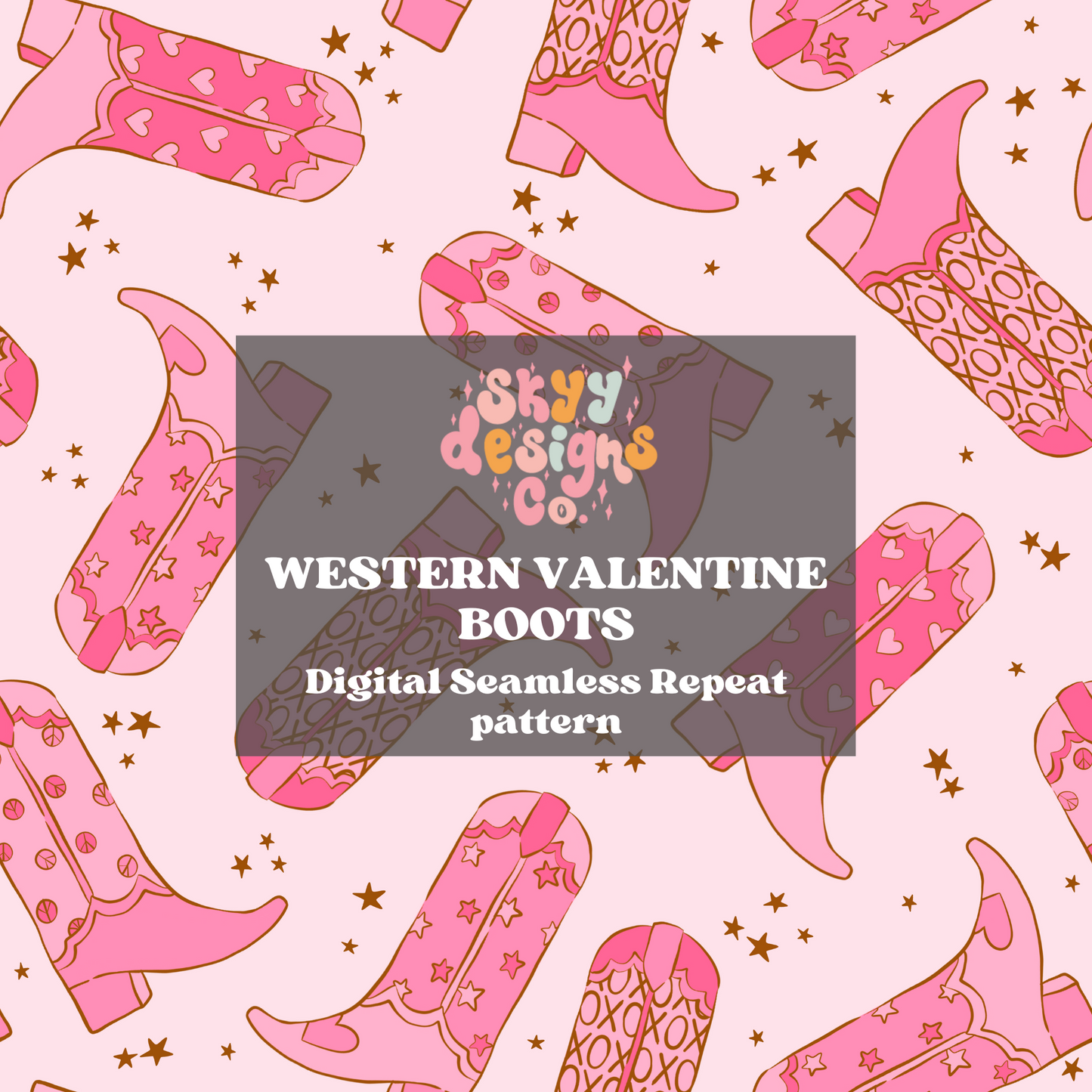 Western Valentine Boots Pattern