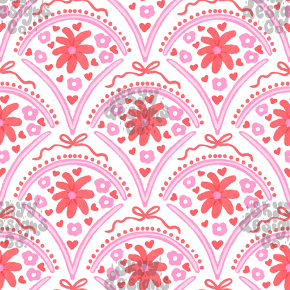 Watercolor Scallop Floral