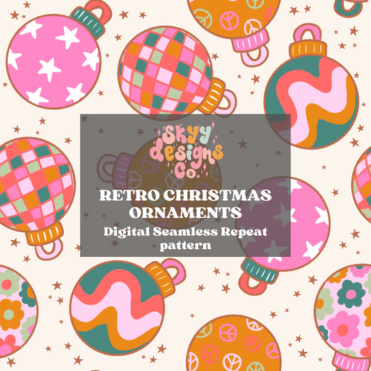 Retro Christmas ornaments seamless pattern