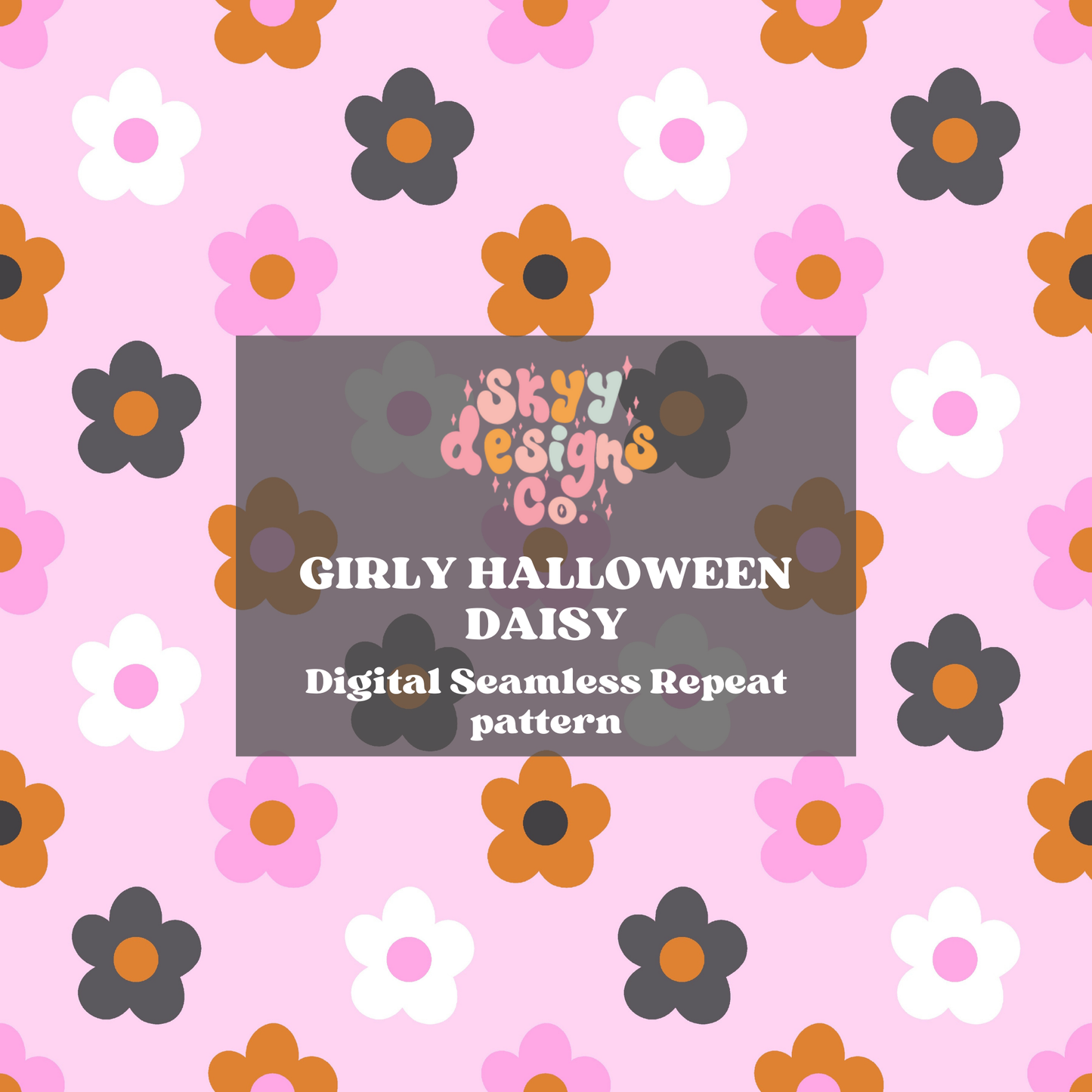 Spooky Halloween Daisy Pattern
