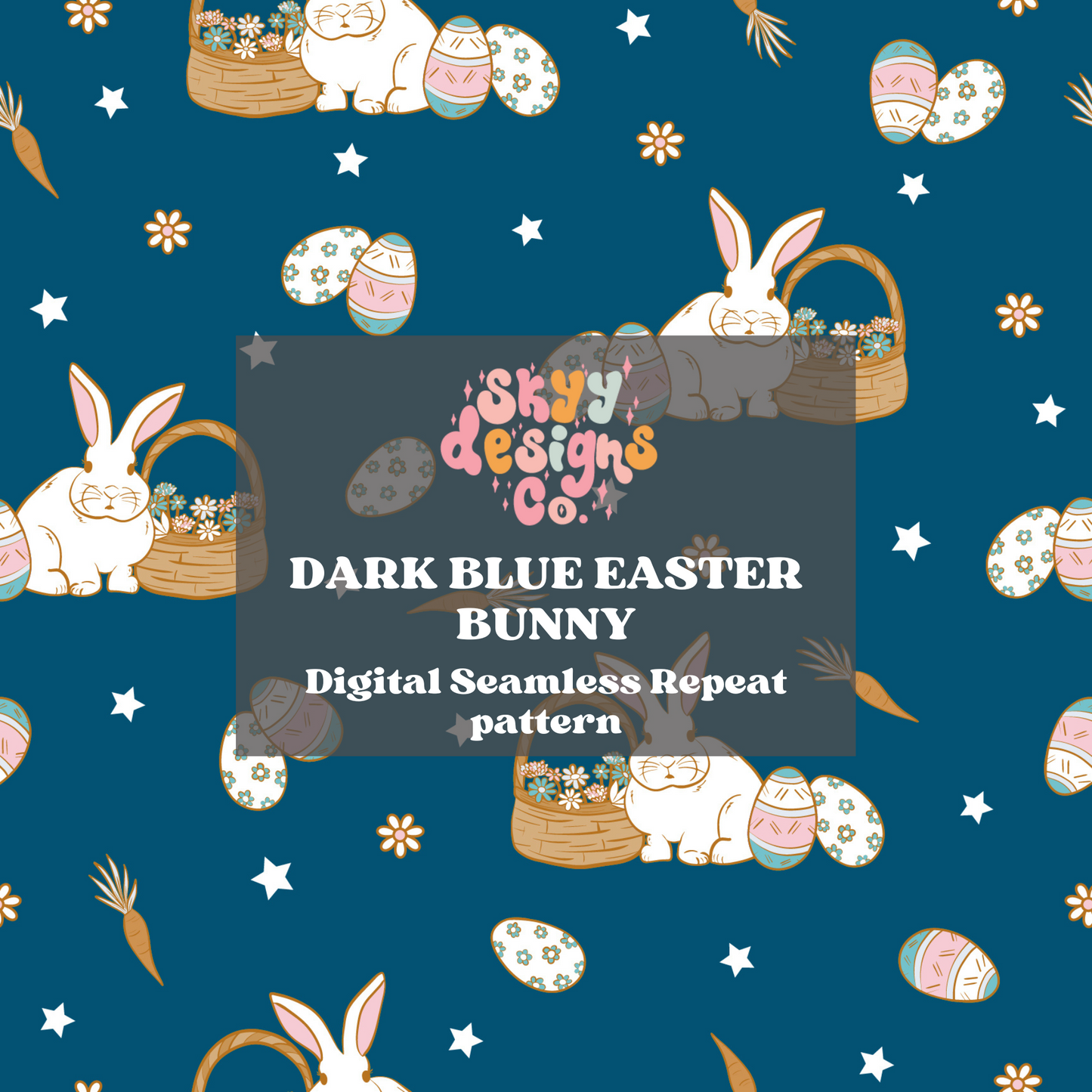Dark Blue Easter Pattern Design