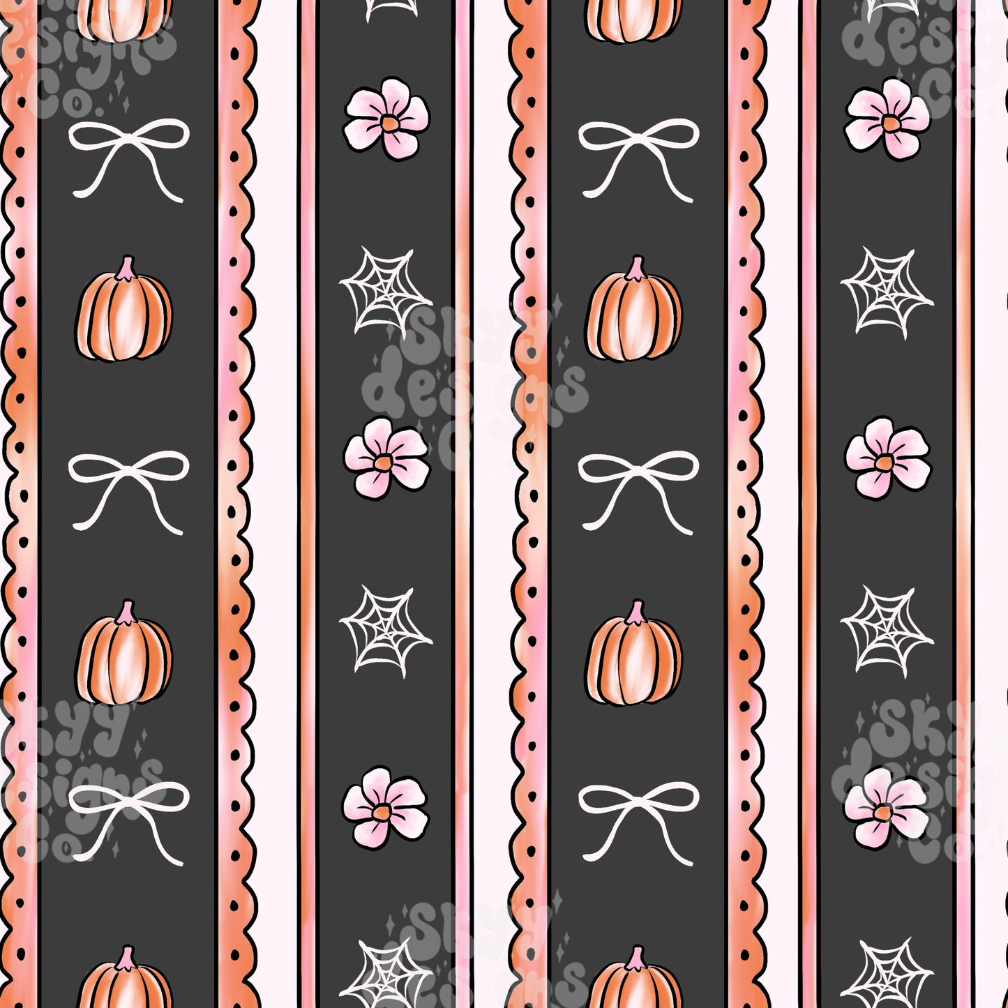 Halloween Scalloped Stripes