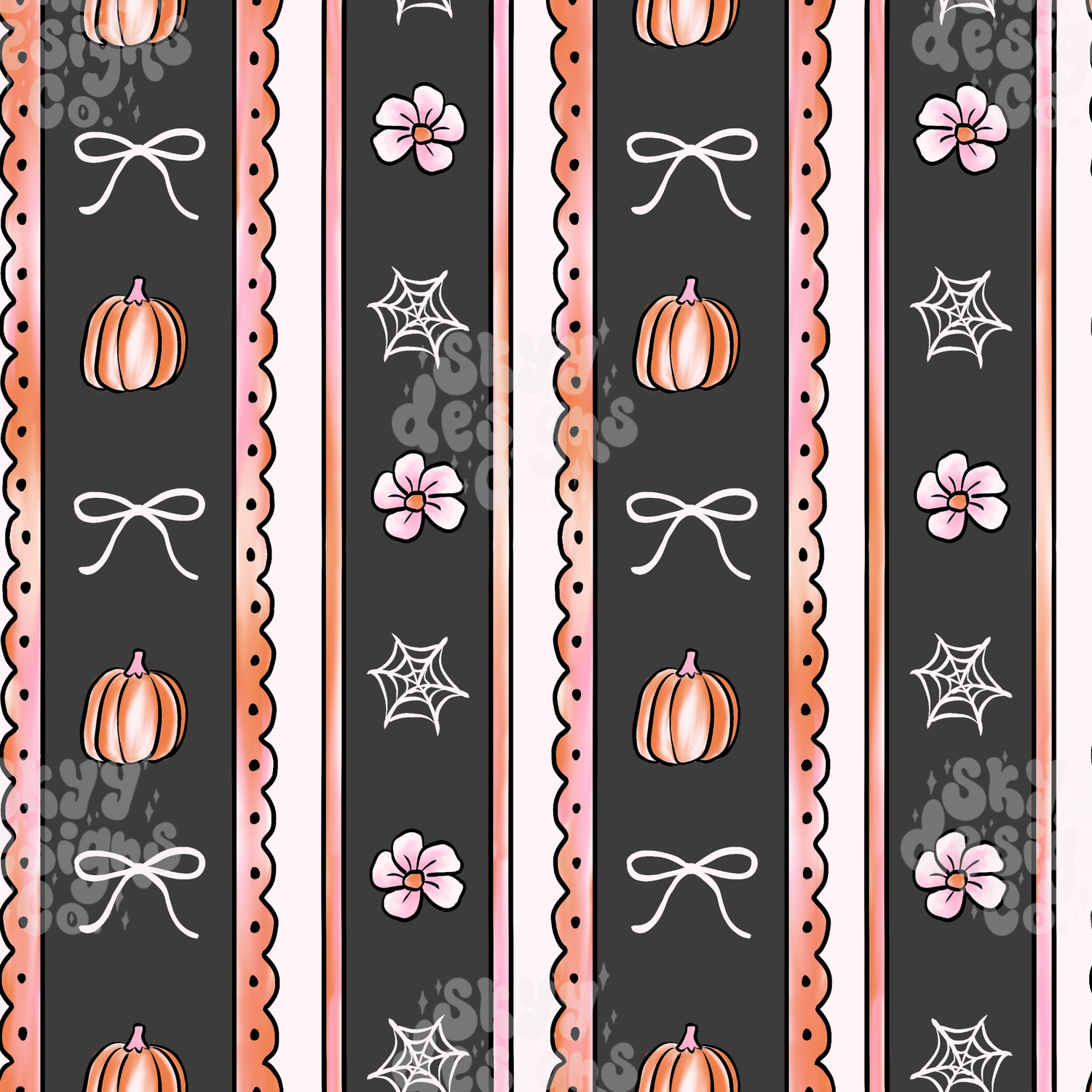Halloween Scalloped Stripes