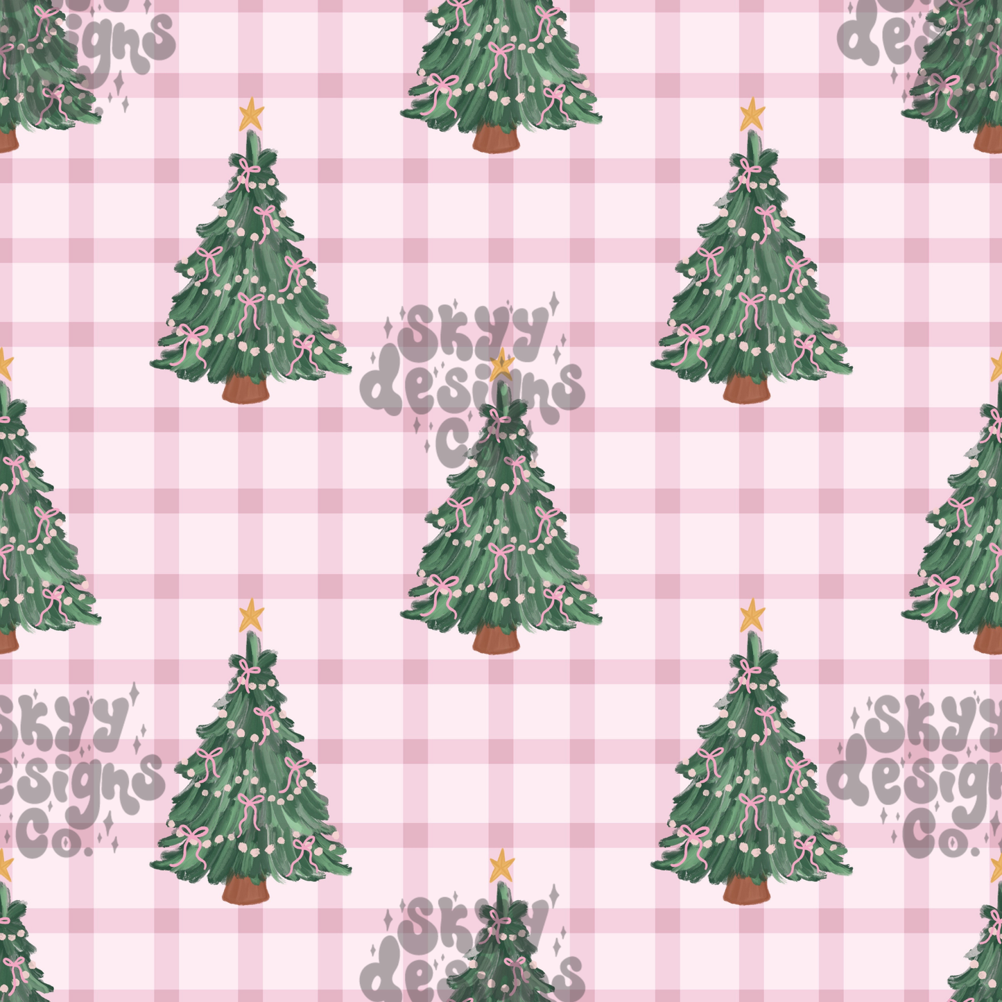 Preppy winter tree plaid