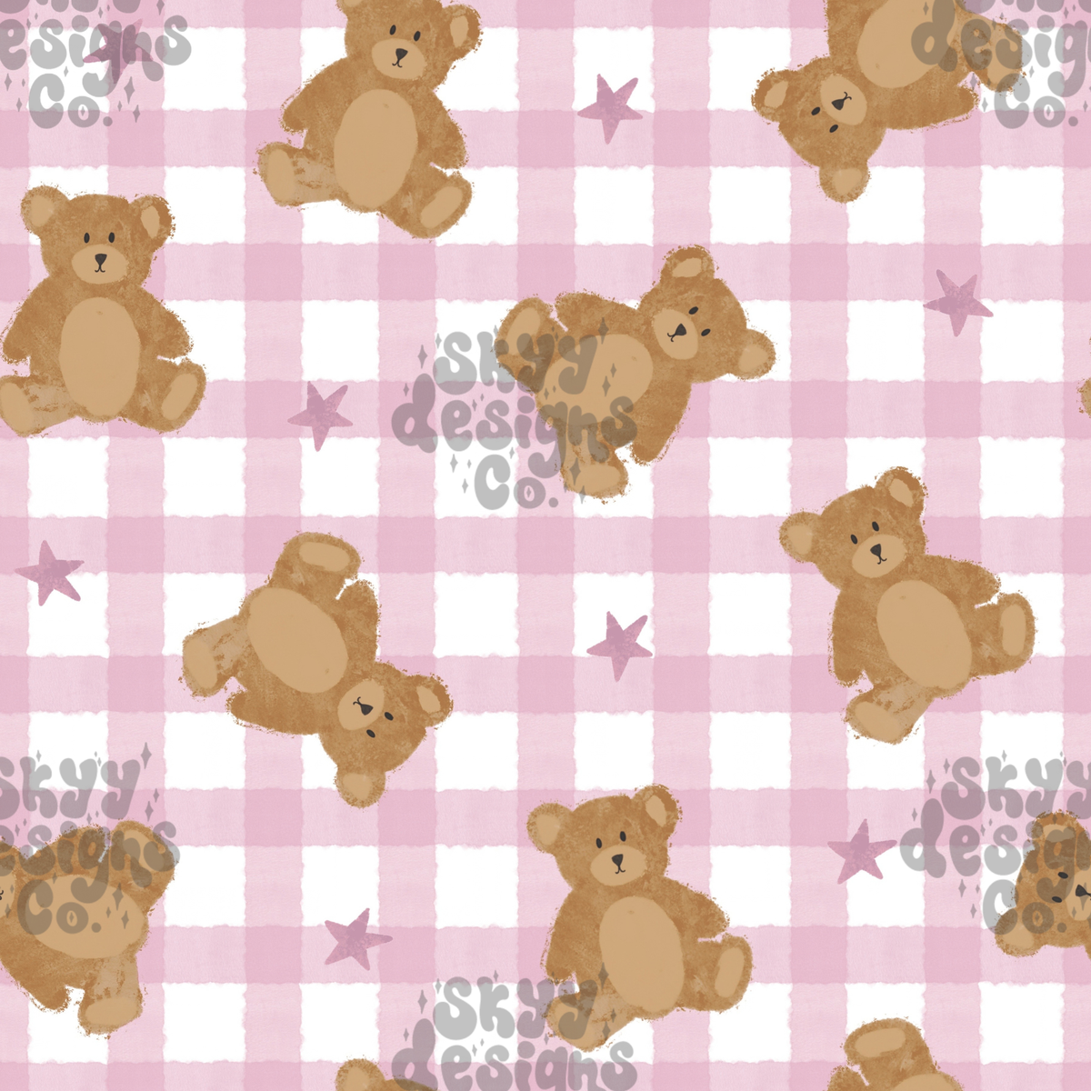 Girly Gingam Bears