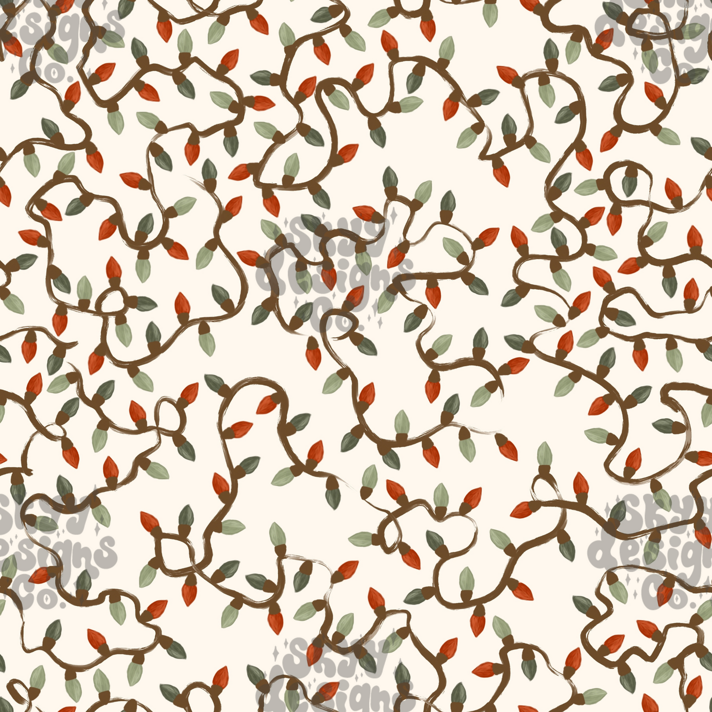 Traditional Watercolor Christmas lights