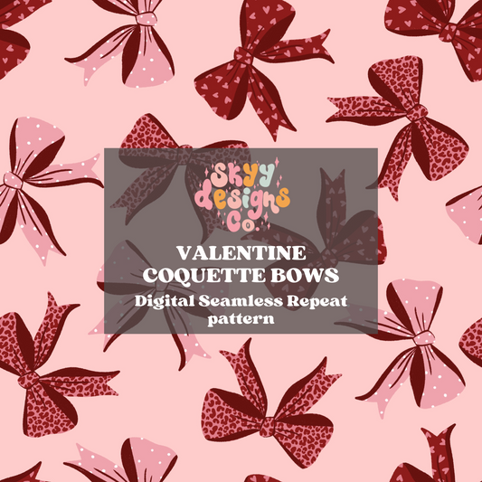 Coquette Valentine bows Seamless Pattern