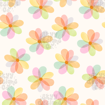 Watercolor Rainbow Daisy