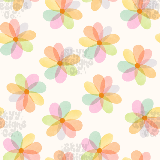 Watercolor Rainbow Daisy