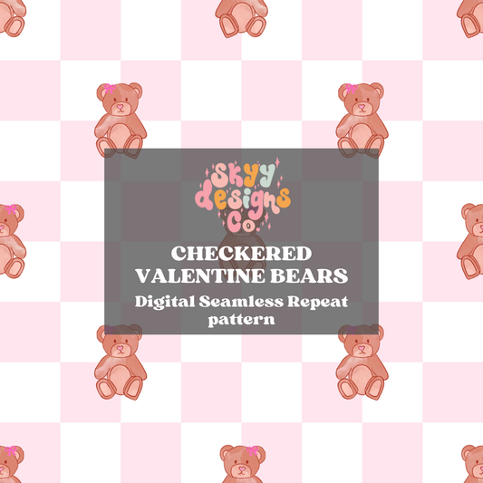 Checkered Bears Seamless Pattern