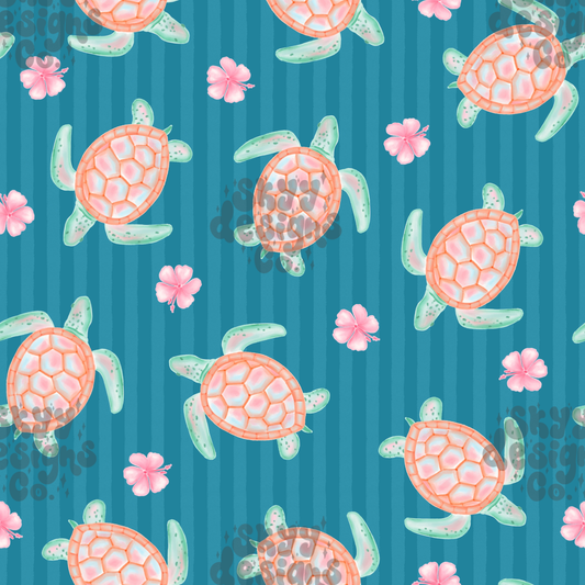 Pastel Sea Turtle stripes