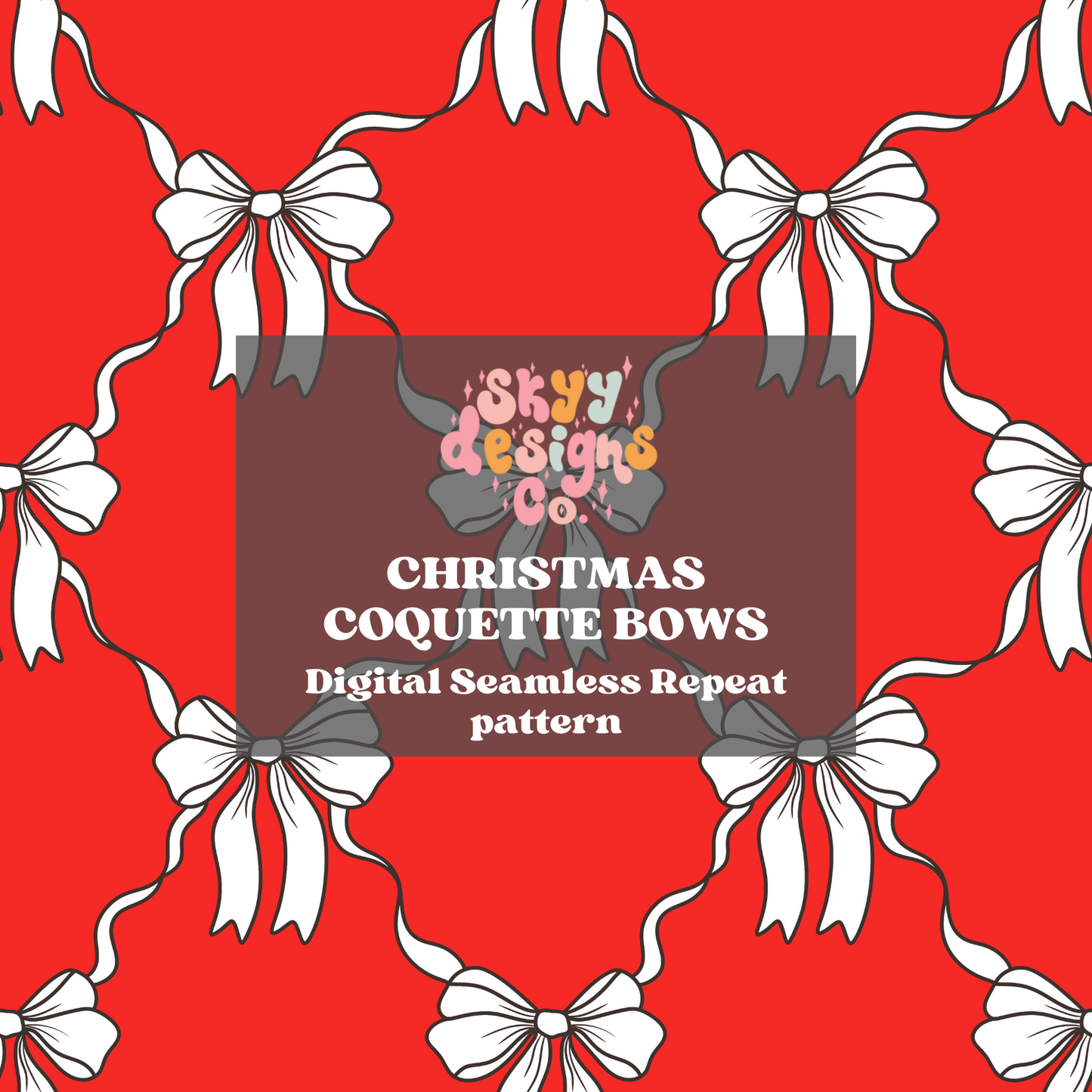 Christmas bow Seamless pattern