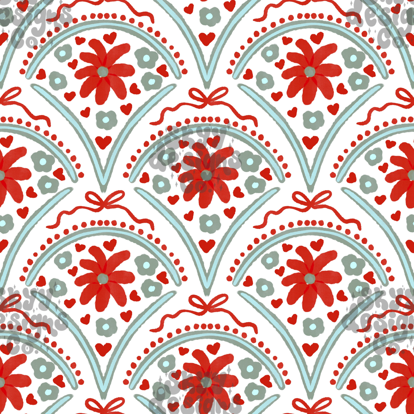 Christmas scallop floral