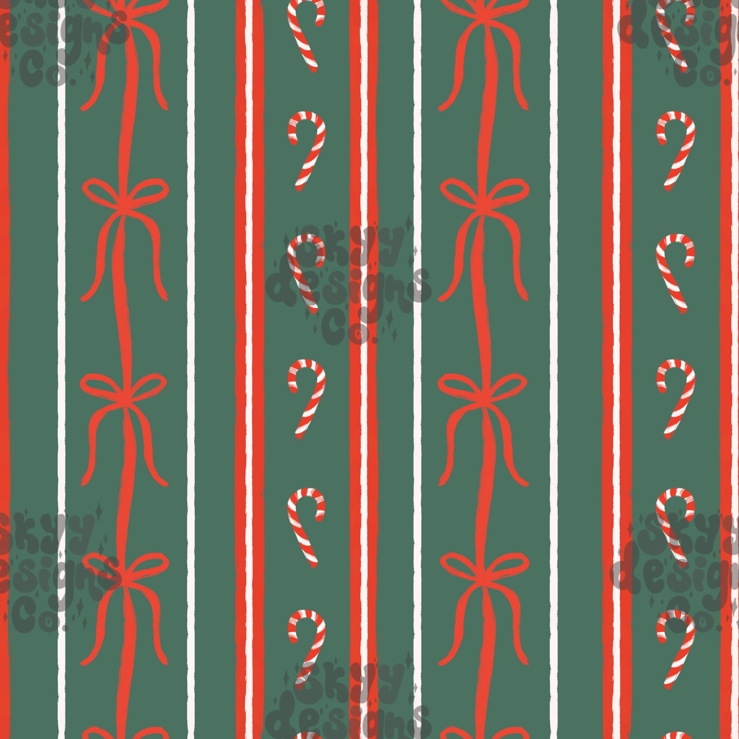 Preppy Christmas bow stripe