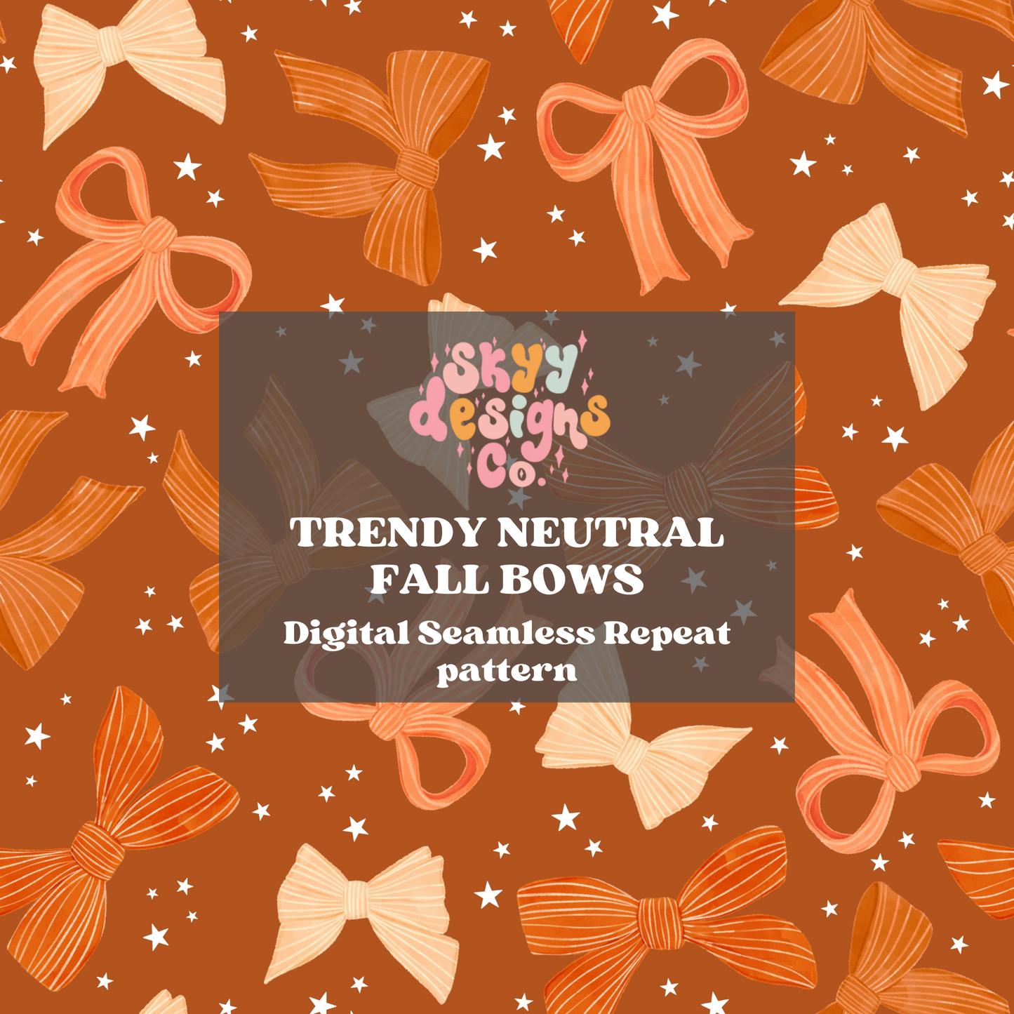 Trendy fall bows Seamless pattern