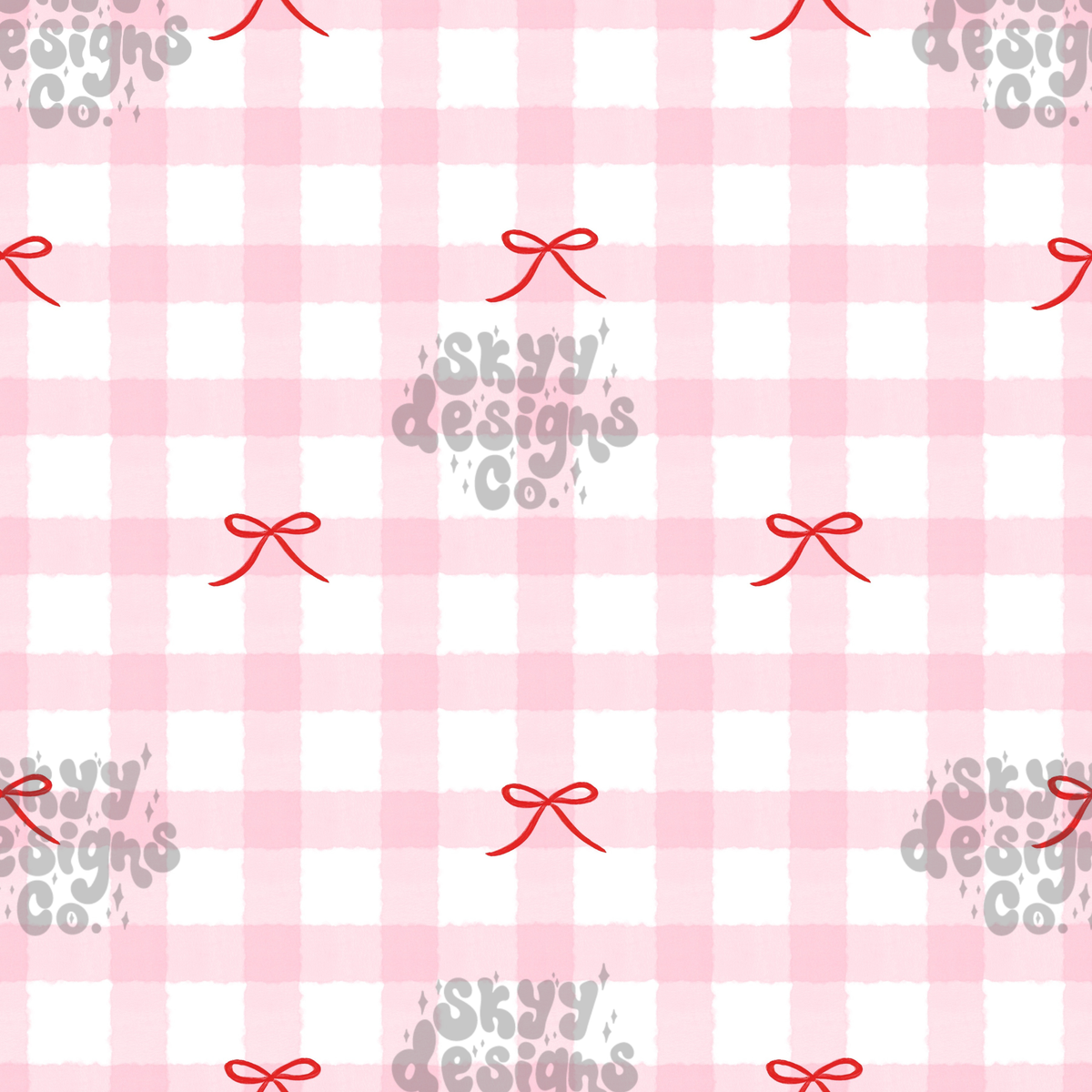Valentine Pink Gingham Bows