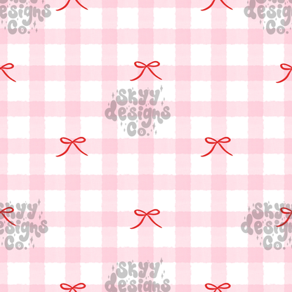 Valentine Pink Gingham Bows