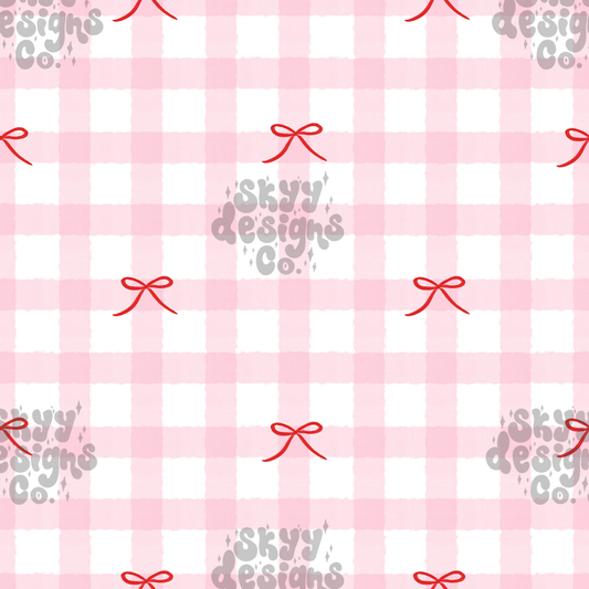 Valentine Pink Gingham Bows