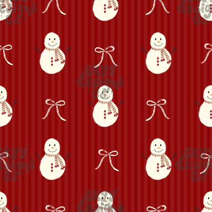 Holiday Snowman Bow
