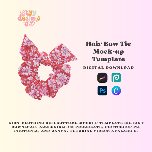 Bow scrunchie Mock-up template