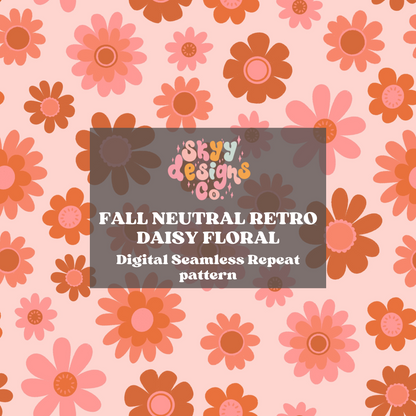 Retro Fall neutral floral Seamless Pattern